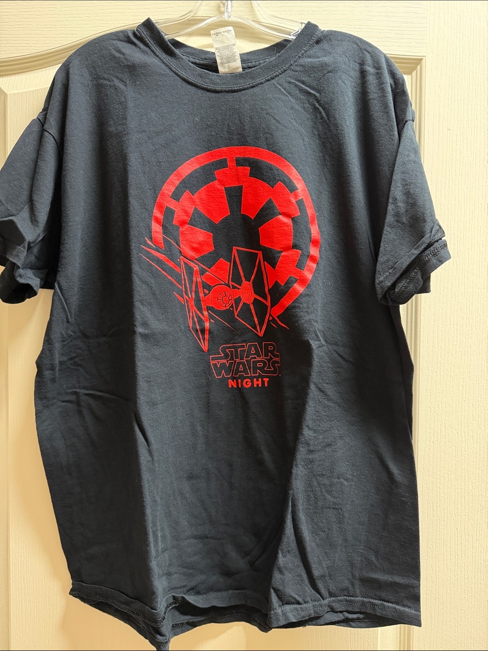 Sharks Star Wars Night Black T-Shirt with Red Galactic Empire Graphic